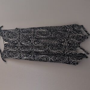 Soma Black and Off White Print Handkerchief Hem Dress Travel & Tour Ready!